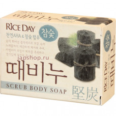 CJ Lion Rice Day Мыло-скраб для тела Древесный уголь 100 гр
