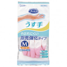 Перчатки виниловые тонкие ST Family с антибактериальным эффектом Pink (размер M) 1 пара