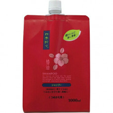 В Японском магазине покупают - Шампунь для сухих и поврежденных волос Kumano ShikiOriori Shampoo с маслом Камелии (м.у.) 1000 мл