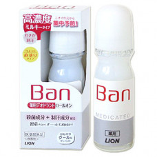 Lion Ban Medicated Дезодорант-антиперспирант роликовый лечебный концентрированный молочный Без запах